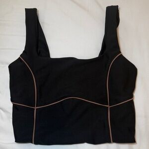 Abercrombie YPB Curve Love SquareNeck Workout Crop Top size SMALL